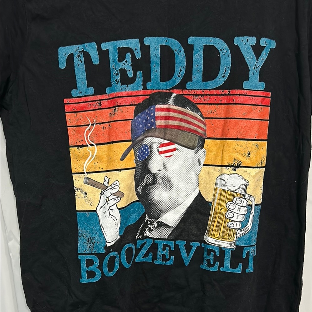 Teddy Boozevelt Black Graphic Tee